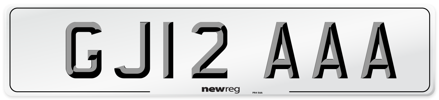 GJ12 AAA Number Plate from New Reg